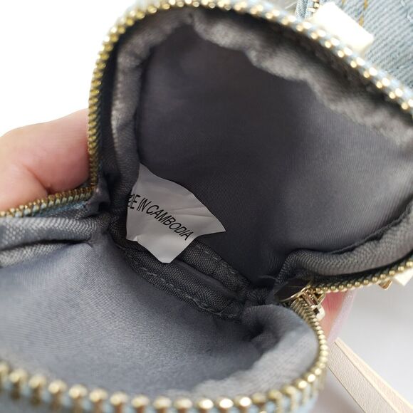 Madden NYC Women's Gold Chain Pocket Fanny Pack Crossbody with Pouch Denim New - Picture 14 of 16